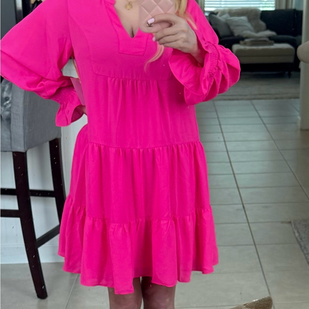 CeCe tiered  Pink Dress